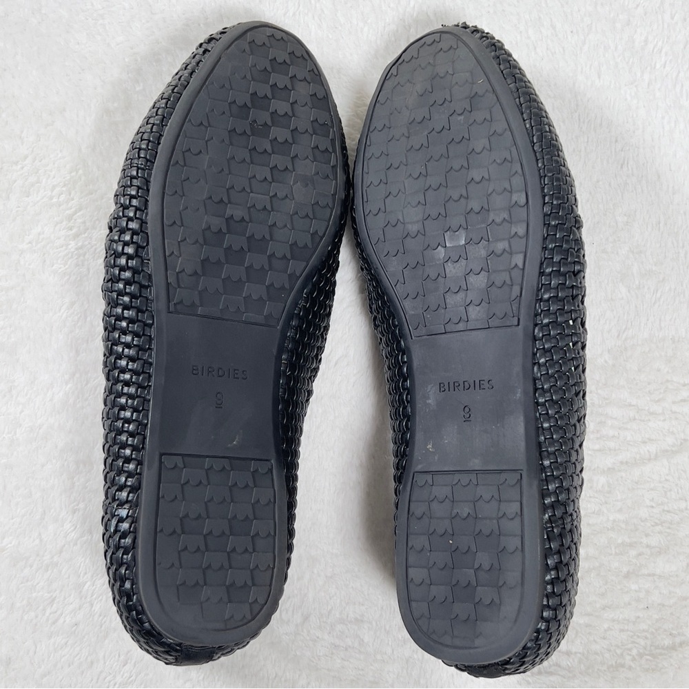 BIRDIES The Starling Woven Black Flats Womens Sz 9 Black Faux Leather - Picture 7 of 11